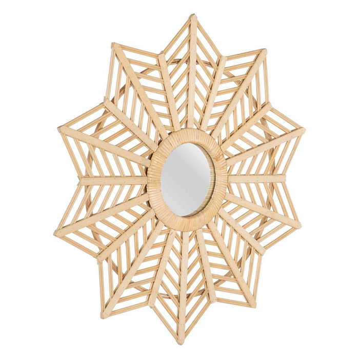 BigBuy Home Miroir mural Naturel 65 x 2,5 x 65 cm