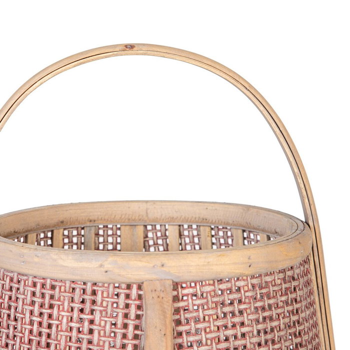 BigBuy Home Lanterne Bougeoir Marron Fibre naturelle