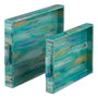 BigBuy Home Plateau 45 x 33 x 4,5 cm Bleu DMF (Lot de 2)
