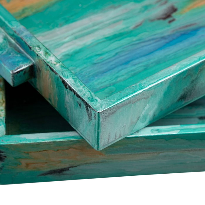 BigBuy Home Plateau 45 x 33 x 4,5 cm Bleu DMF (Lot de 2) BigBuy Home Plateau 45 x 33 x 4,5 cm Bleu DMF (Lot de 2)