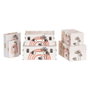 BigBuy Home Boîte Décorative Fleurs Toile 24 x 18 x 6 cm (2 Pièces)
