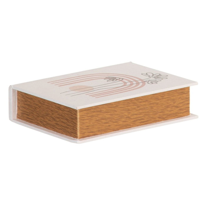 BigBuy Home Boîte Décorative Fleurs Toile 24 x 18 x 6 cm (2 Pièces)