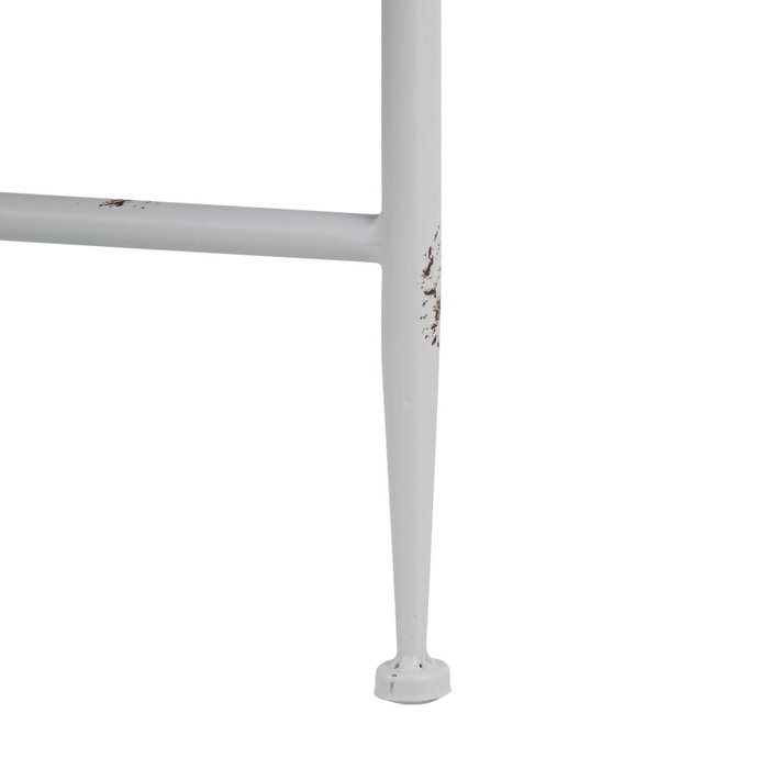 BigBuy Home Table d'appoint circulaire en métal blanc BigBuy Home Table d'appoint circulaire en métal blanc