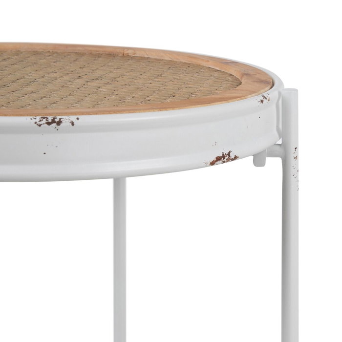 BigBuy Home Table d'appoint circulaire en métal blanc BigBuy Home Table d'appoint circulaire en métal blanc