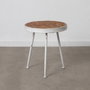 BigBuy Home Table d'appoint Naturel Métal Blanc