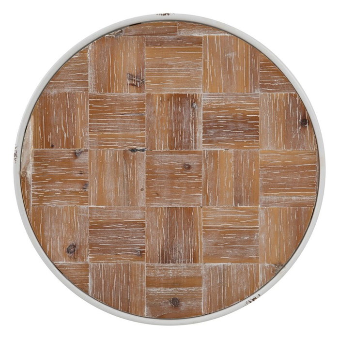 BigBuy Home Table d'appoint Naturel Métal Blanc
