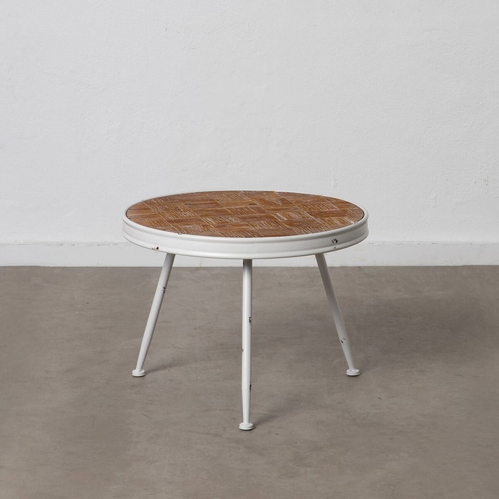 BigBuy Home Table Basse Blanc Naturel 60 x 60 x 45 cm