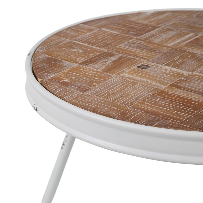 BigBuy Home Table Basse Blanc Naturel 60 x 60 x 45 cm