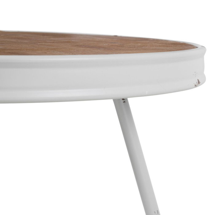BigBuy Home Table Basse Blanc Naturel 60 x 60 x 45 cm