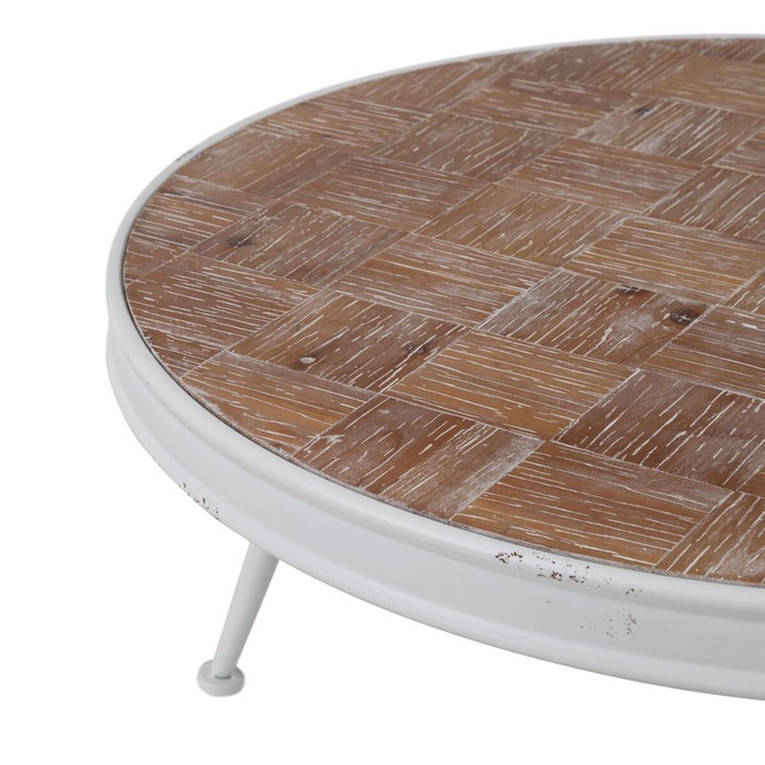 BigBuy Home Table Basse Blanc Naturel Circulaire
