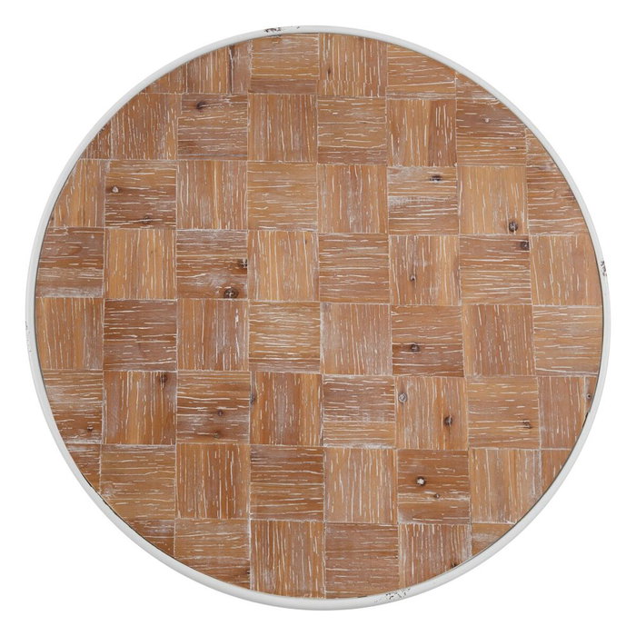 BigBuy Home Table Basse Blanc Naturel Circulaire