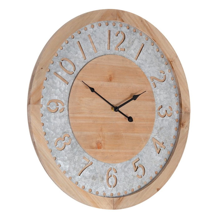 BigBuy Home Horloge Murale Naturel Bois d'épicéa 60 x 4,5 x 60 cm BigBuy Home Horloge Murale Naturel Bois d'épicéa 60 x 4,5 x 60 cm