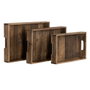 BigBuy Home Plateau apéritif 3 Pièces en Bois d'épicéa Naturel 48 x 32 x 6 cm