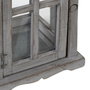 BigBuy Home Lanterne et Bougeoir Gris Bois d'épicéa (2 Unités)