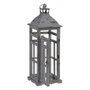 BigBuy Home Lanterne et Bougeoir Gris Bois d'épicéa (2 Unités)