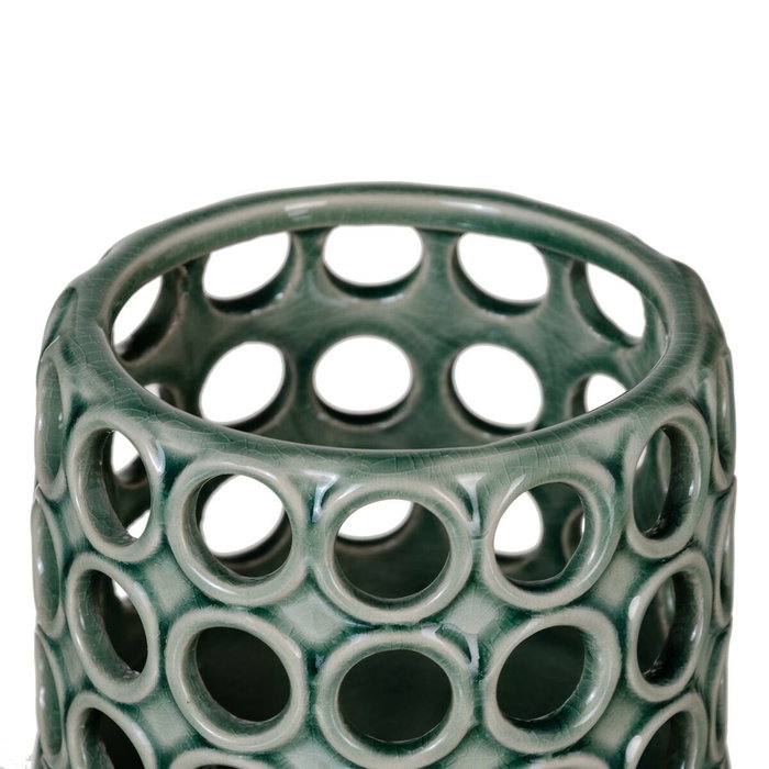 BigBuy Home Vase en Céramique Vert 12,5 x 12,5 x 15,5 cm