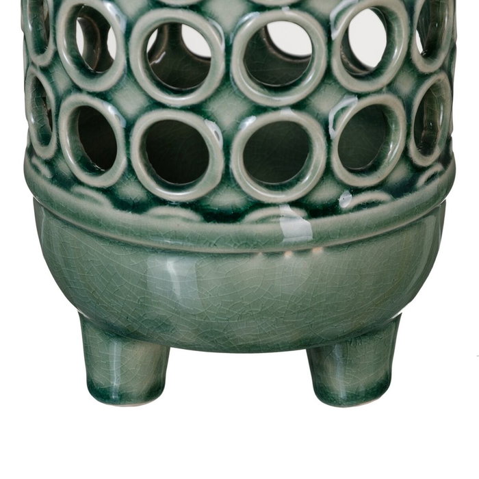 BigBuy Home Vase en Céramique Vert 12,5 x 12,5 x 15,5 cm