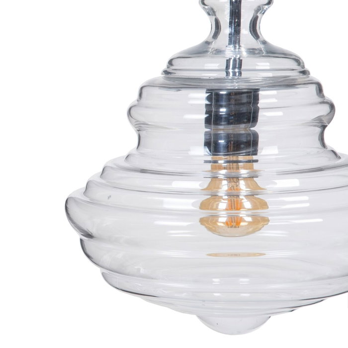 BigBuy Home Suspension 28 x 28 x 36 cm Verre Métal Argent