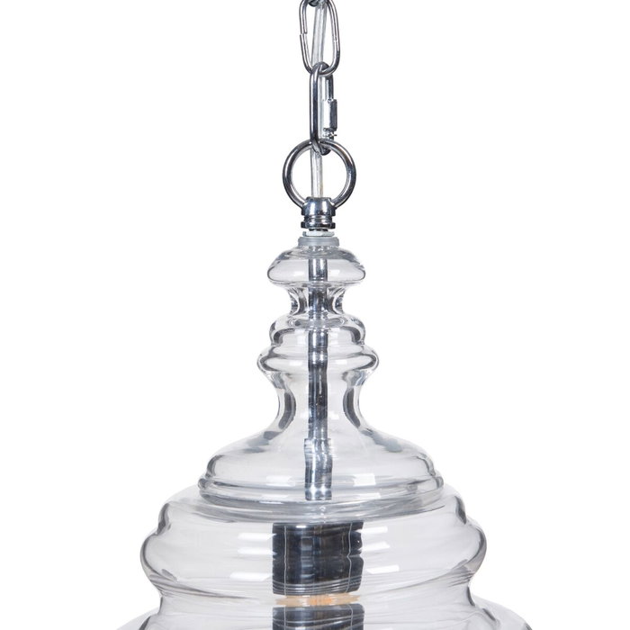 BigBuy Home Suspension 28 x 28 x 36 cm Verre Métal Argent