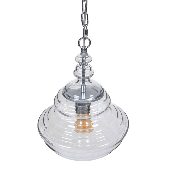 BigBuy Home Suspension 28 x 28 x 36 cm Verre Métal Argent