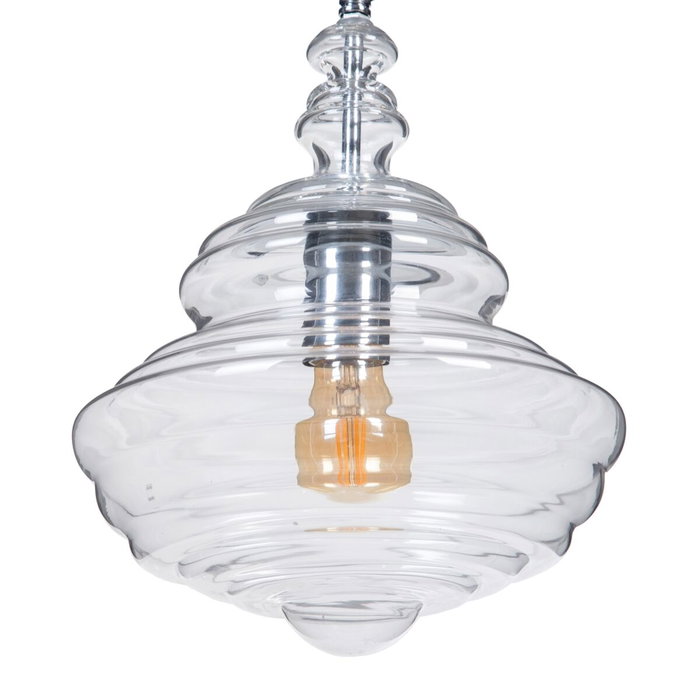 BigBuy Home Suspension 28 x 28 x 36 cm Verre Métal Argent