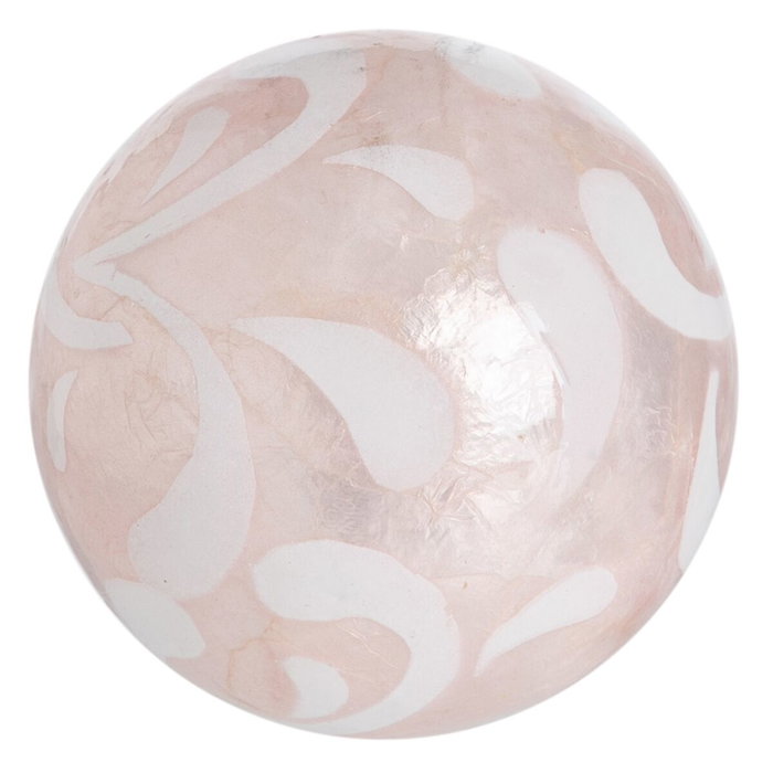 BigBuy Home Balles CAPIZ Décoration Rose 10 x 10 x 10 cm (8 Unités)