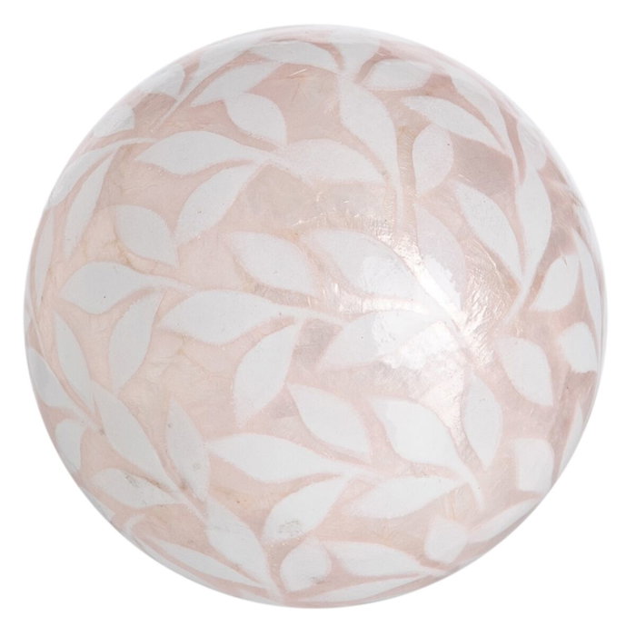BigBuy Home Balles CAPIZ Décoration Rose 10 x 10 x 10 cm (8 Unités)