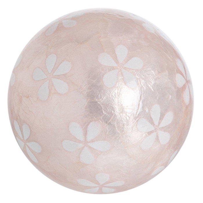 BigBuy Home Balles CAPIZ Décoration Rose 10 x 10 x 10 cm (8 Unités)