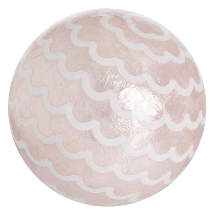 BigBuy Home Balles CAPIZ Décoration Rose 10 x 10 x 10 cm (8 Unités)