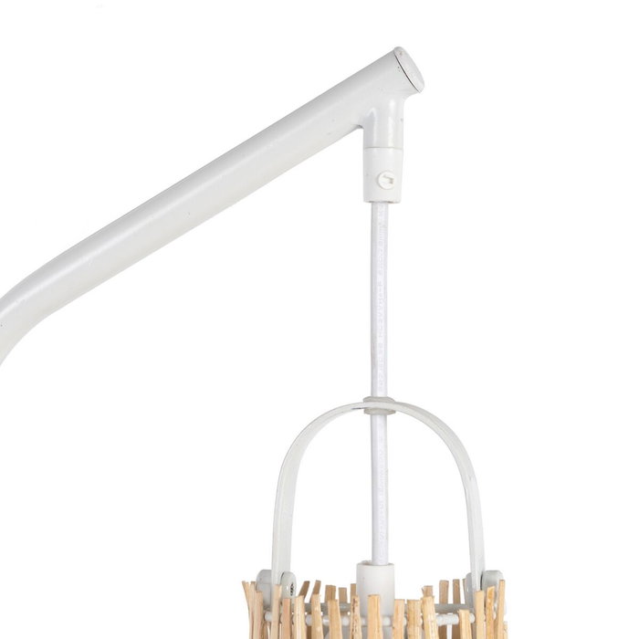 BigBuy Home Lampadaire 31 x 25 x 162 cm Fer, Blanc et beige BigBuy Home Lampadaire 31 x 25 x 162 cm Fer, Blanc et beige
