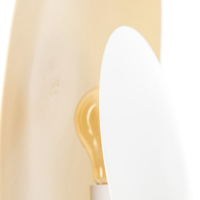 BigBuy Home Lampadaire en Fer Doré et Blanc 35 x 30 x 156 cm BigBuy Home Lampadaire en Fer Doré et Blanc 35 x 30 x 156 cm