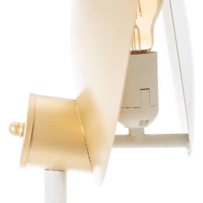 BigBuy Home Lampadaire en Fer Doré et Blanc 35 x 30 x 156 cm BigBuy Home Lampadaire en Fer Doré et Blanc 35 x 30 x 156 cm
