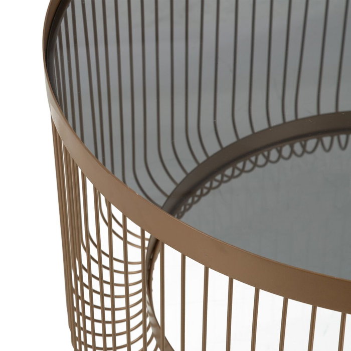 BigBuy Home Table Basse Doré Circulaire
