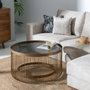 BigBuy Home Table Basse Doré Circulaire