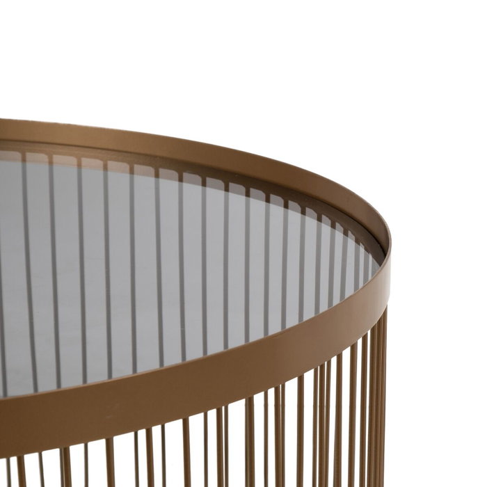 BigBuy Home Table Basse Doré Circulaire