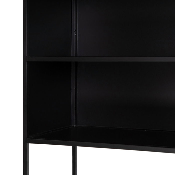 BigBuy Home Étagère BRICK Verre Noir Métal BigBuy Home Étagère BRICK Verre Noir Métal