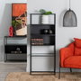 BigBuy Home Étagère BRICK Verre Noir Métal