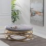 BigBuy Home Table Basse Circulaire Grise 110 x 110 x 43 cm