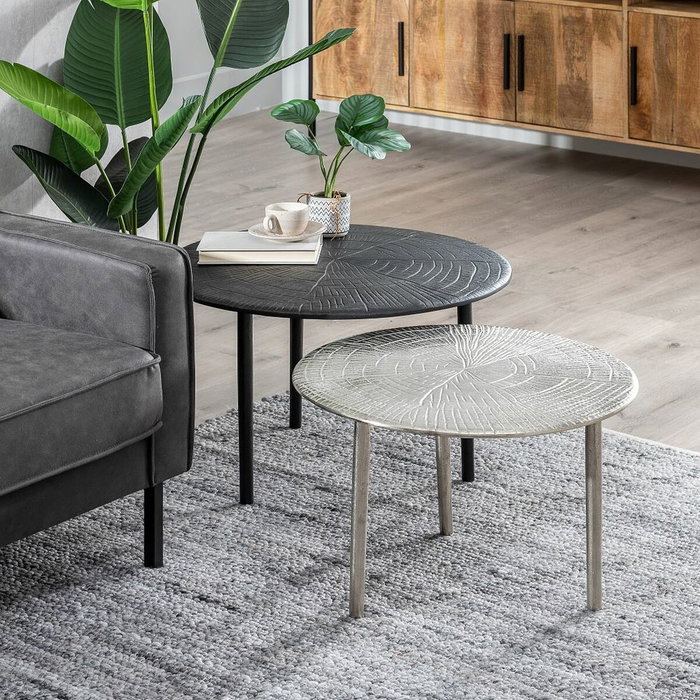 BigBuy Home Table Basse Aluminium Circulaire Argent BigBuy Home Table Basse Aluminium Circulaire Argent