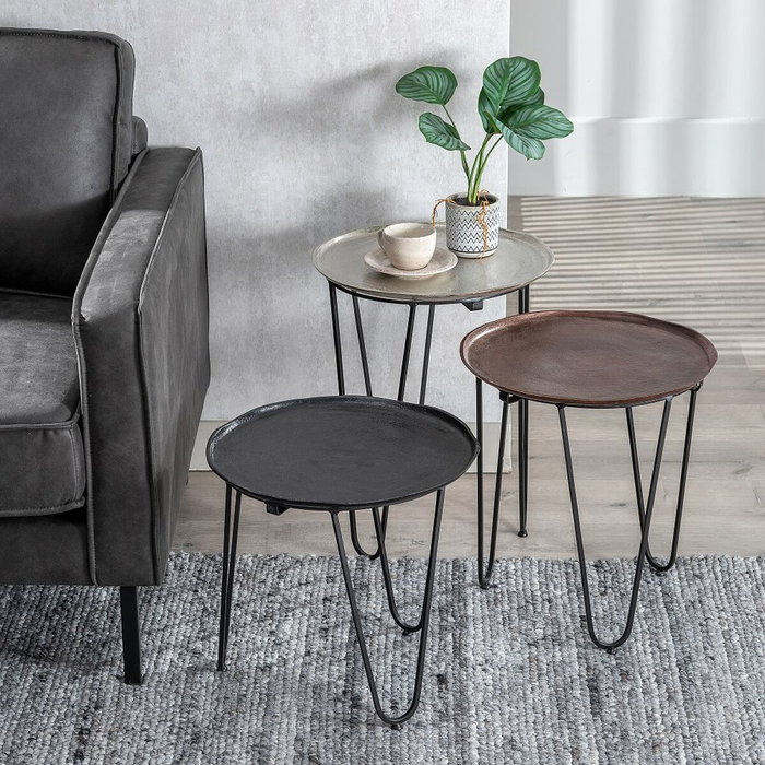 BigBuy Home Table d'appoint Aluminium Fer 40 x 40 x 51 cm BigBuy Home Table d'appoint Aluminium Fer 40 x 40 x 51 cm
