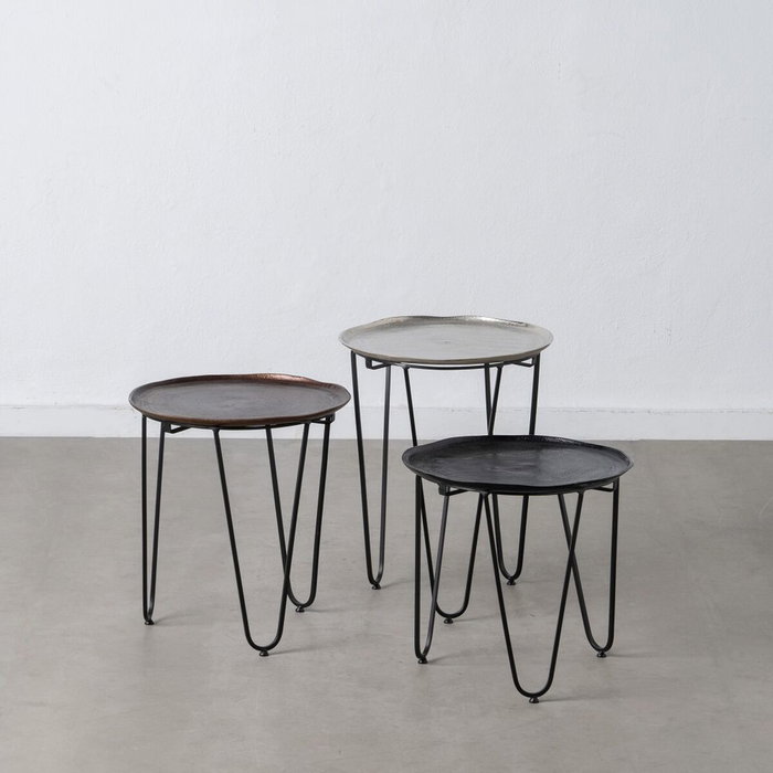 BigBuy Home Table d'appoint Aluminium Fer 40 x 40 x 51 cm BigBuy Home Table d'appoint Aluminium Fer 40 x 40 x 51 cm