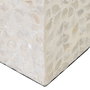 Bougeoir Beige Nacre noire Bois MDF 10,5 x 10,5 x 21 cm