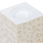 Bougeoir Beige Nacre noire Bois MDF 10,5 x 10,5 x 21 cm