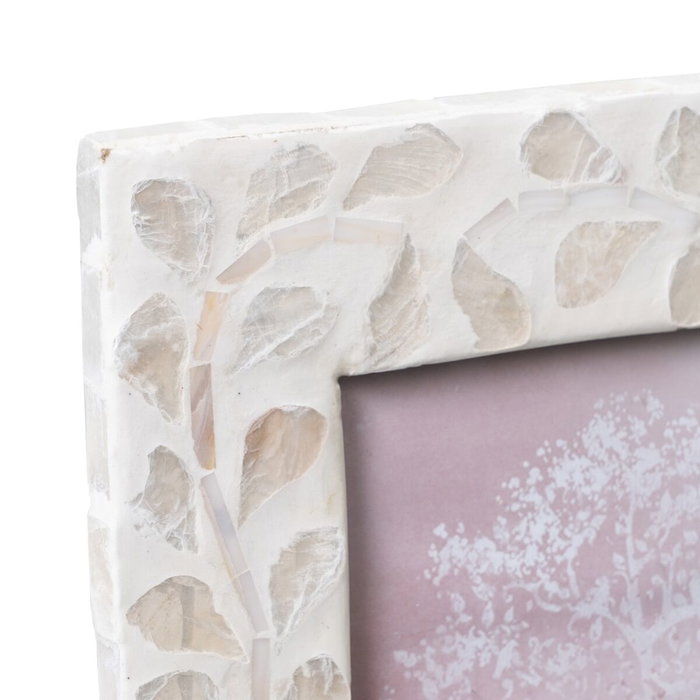 BigBuy Home Cadre Photos Beige Nacre noire 17 x 22 cm Bois MDF