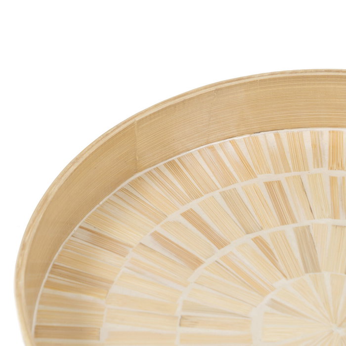 BigBuy Home Plateau apéritif Beige Bambou 35 x 35 x 5 cm Bois MDF