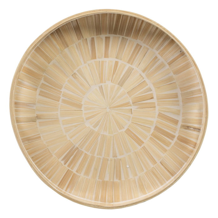 BigBuy Home Plateau apéritif Beige Bambou 35 x 35 x 5 cm Bois MDF