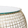 BigBuy Home Table Basse Circulaire en Verre et Fer Doré