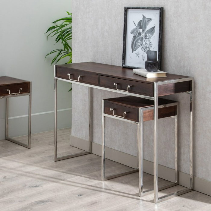 BigBuy Home Ensemble de meubles Marron Argenté