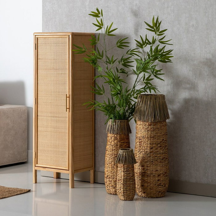 BigBuy Home Vase Naturel 12 x 12 x 40 cm Fibre naturelle BigBuy Home Vase Naturel 12 x 12 x 40 cm Fibre naturelle