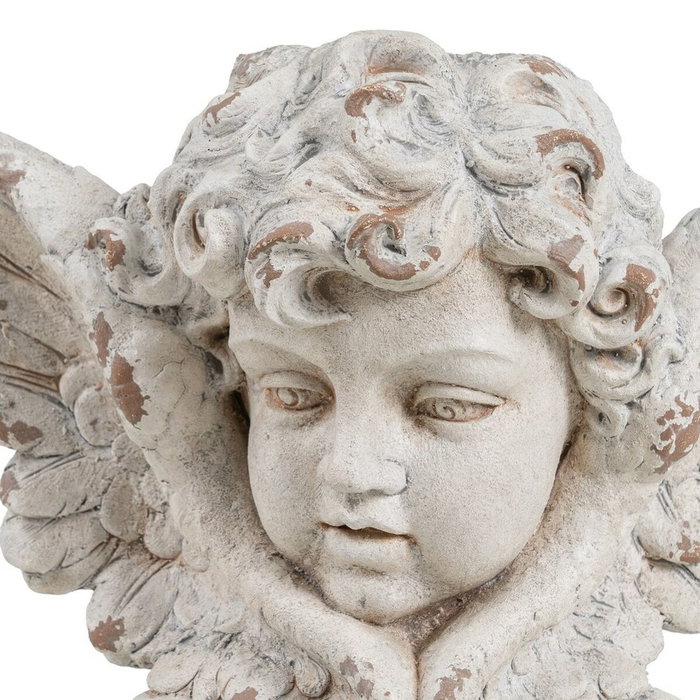 BigBuy Home Sculpture Ange Blanc en Résine et Oxyde de Magnésium 60 x 25 x 68 cm